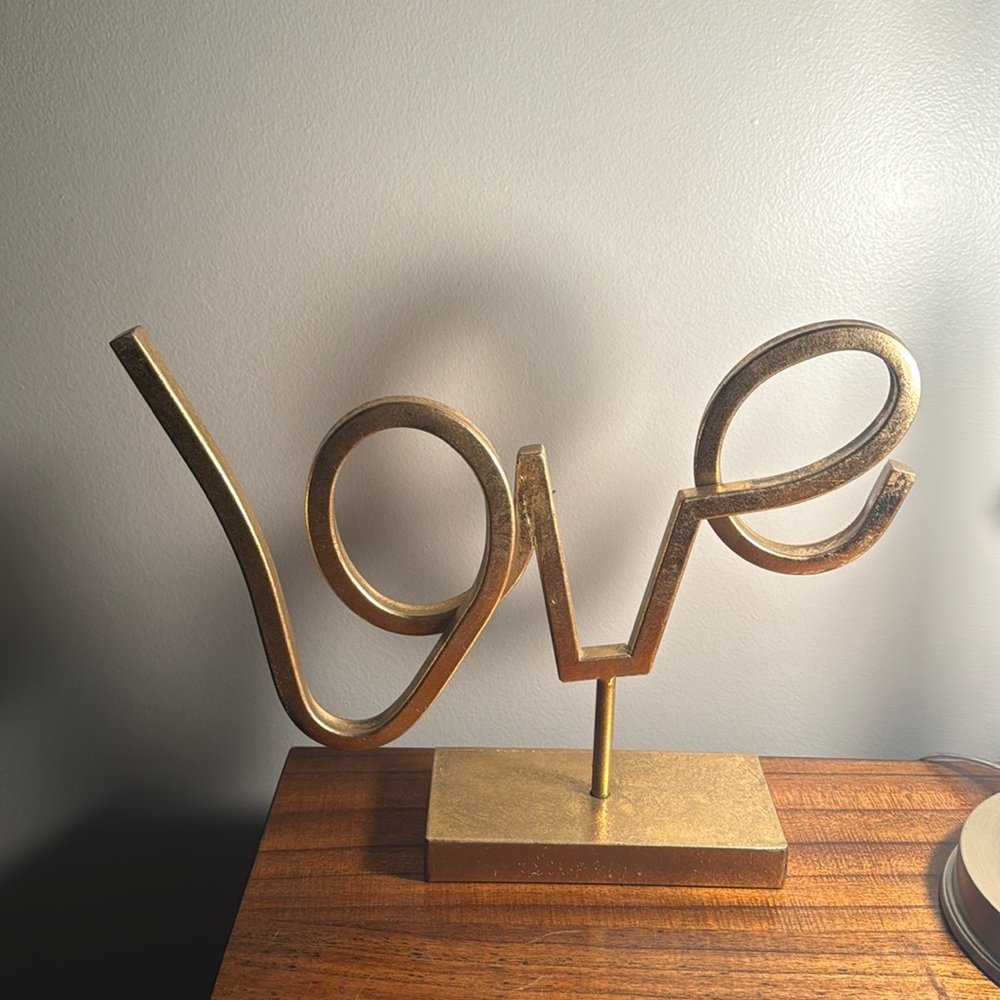 Gold LOVE sign
